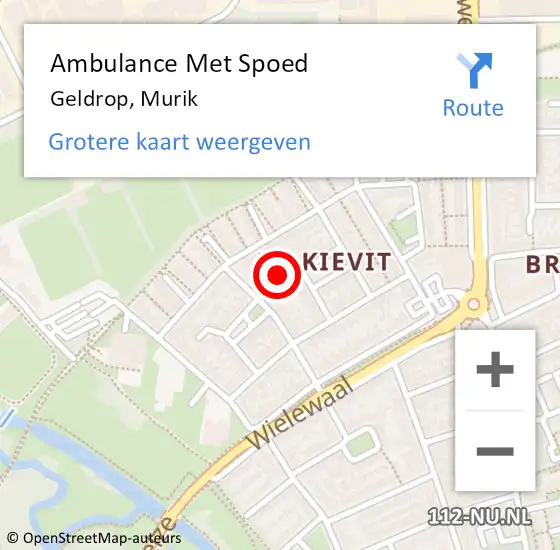 Locatie op kaart van de 112 melding: Ambulance Met Spoed Naar Geldrop, Murik op 31 mei 2015 06:24