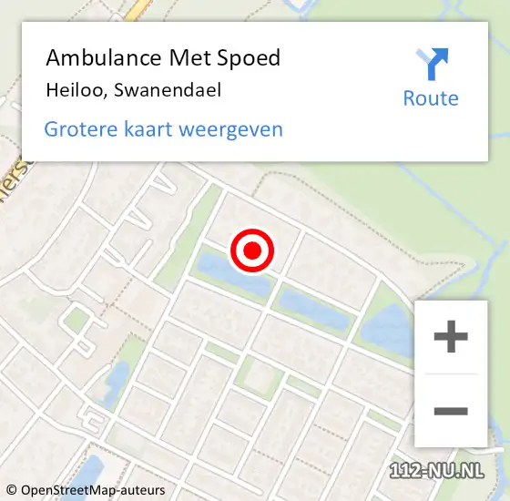 Locatie op kaart van de 112 melding: Ambulance Met Spoed Naar Heiloo, Swanendael op 31 mei 2015 09:43