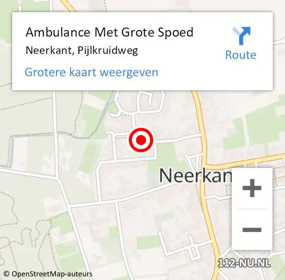 Locatie op kaart van de 112 melding: Ambulance Met Grote Spoed Naar Neerkant, Pijlkruidweg op 31 mei 2015 09:44