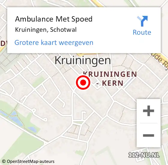 Locatie op kaart van de 112 melding: Ambulance Met Spoed Naar Kruiningen, Schotwal op 31 mei 2015 09:44