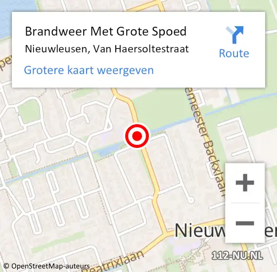 Locatie op kaart van de 112 melding: Brandweer Met Grote Spoed Naar Nieuwleusen, Van Haersoltestraat op 9 november 2013 11:25