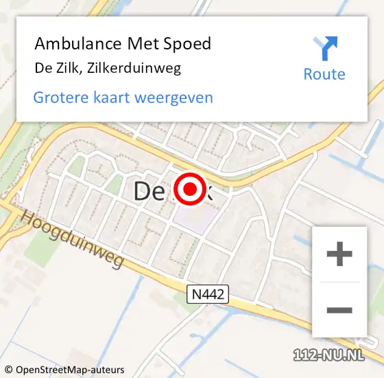 Locatie op kaart van de 112 melding: Ambulance Met Spoed Naar De Zilk, Zilkerduinweg op 31 mei 2015 10:37