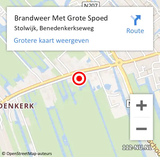 Locatie op kaart van de 112 melding: Brandweer Met Grote Spoed Naar Stolwijk, Benedenkerkseweg op 31 mei 2015 13:58