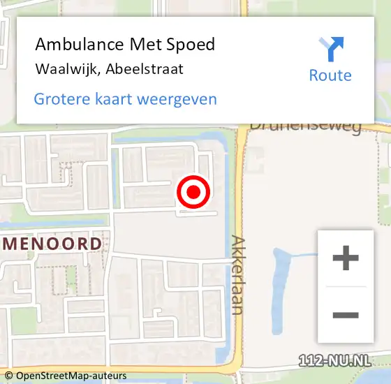 Locatie op kaart van de 112 melding: Ambulance Met Spoed Naar Waalwijk, Abeelstraat op 31 mei 2015 14:05