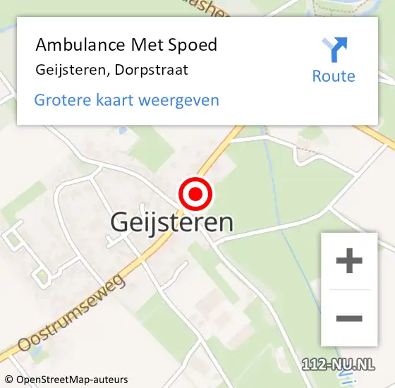 Locatie op kaart van de 112 melding: Ambulance Met Spoed Naar Geijsteren, Dorpstraat op 9 november 2013 11:45