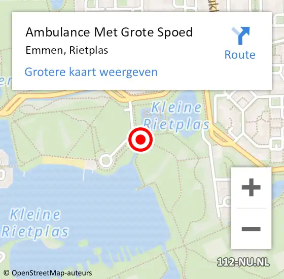 Locatie op kaart van de 112 melding: Ambulance Met Grote Spoed Naar Emmen, Rietplas op 31 mei 2015 16:52