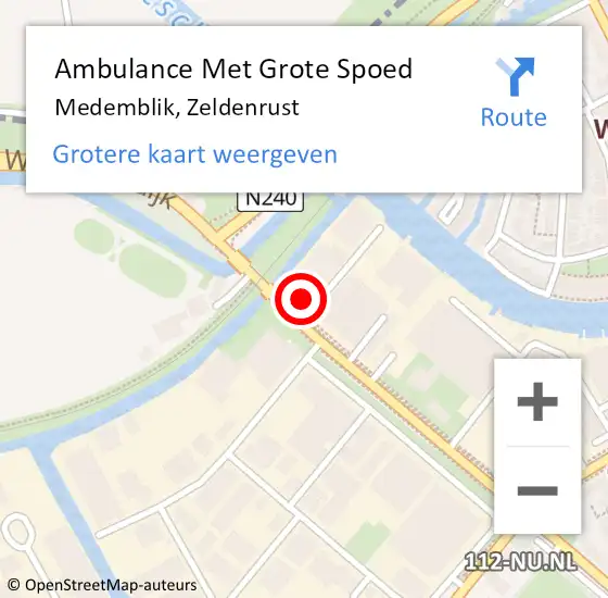 Locatie op kaart van de 112 melding: Ambulance Met Grote Spoed Naar Medemblik, Zeldenrust op 31 mei 2015 18:07