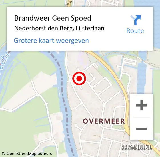 Locatie op kaart van de 112 melding: Brandweer Geen Spoed Naar Nederhorst den Berg, Lijsterlaan op 9 november 2013 12:03