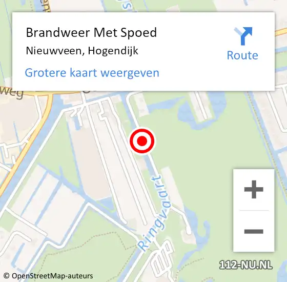 Locatie op kaart van de 112 melding: Brandweer Met Spoed Naar Nieuwveen, Hogendijk op 31 mei 2015 18:31