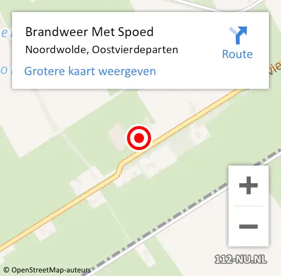 Locatie op kaart van de 112 melding: Brandweer Met Spoed Naar Noordwolde, Oostvierdeparten op 31 mei 2015 18:36