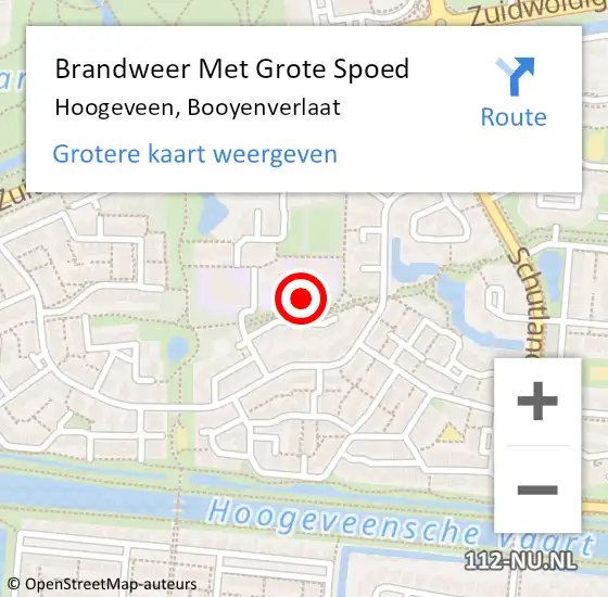 Locatie op kaart van de 112 melding: Brandweer Met Grote Spoed Naar Hoogeveen, Booyenverlaat op 9 november 2013 12:08