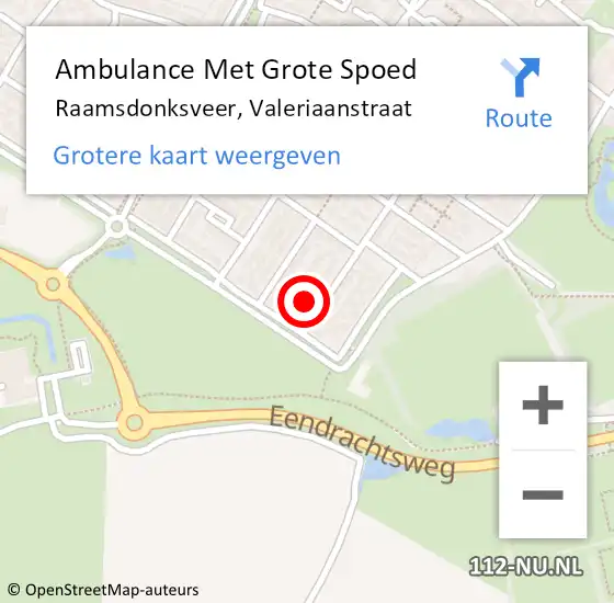 Locatie op kaart van de 112 melding: Ambulance Met Grote Spoed Naar Raamsdonksveer, Valeriaanstraat op 31 mei 2015 23:27