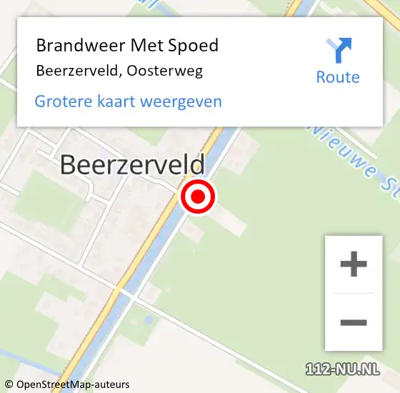 Locatie op kaart van de 112 melding: Brandweer Met Spoed Naar Beerzerveld, Oosterweg op 1 juni 2015 06:06