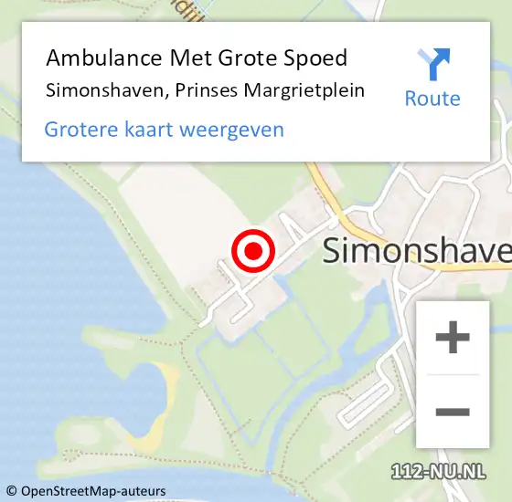 Locatie op kaart van de 112 melding: Ambulance Met Grote Spoed Naar Simonshaven, Prinses Margrietplein op 1 juni 2015 06:33