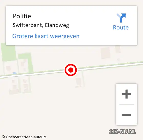 Locatie op kaart van de 112 melding: Politie Swifterbant, Elandweg op 1 juni 2015 07:49