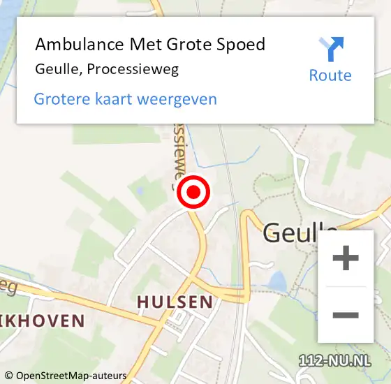 Locatie op kaart van de 112 melding: Ambulance Met Grote Spoed Naar Geulle, Processieweg op 1 juni 2015 08:20
