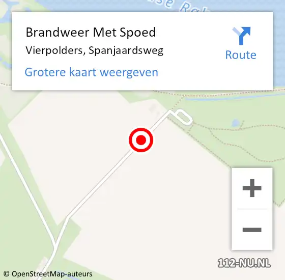 Locatie op kaart van de 112 melding: Brandweer Met Spoed Naar Vierpolders, Spanjaardsweg op 1 juni 2015 09:08