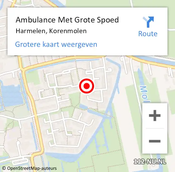 Locatie op kaart van de 112 melding: Ambulance Met Grote Spoed Naar Harmelen, Korenmolen op 1 juni 2015 10:00
