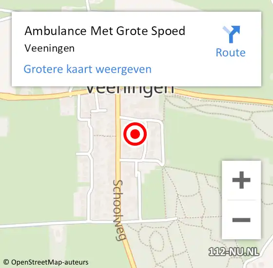 Locatie op kaart van de 112 melding: Ambulance Met Grote Spoed Naar Veeningen op 1 juni 2015 11:18