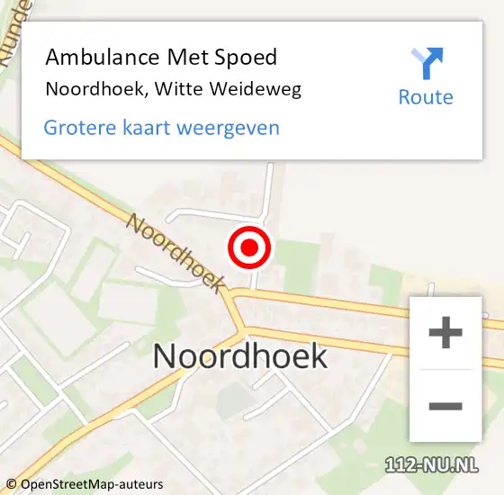 Locatie op kaart van de 112 melding: Ambulance Met Spoed Naar Noordhoek, Witte Weideweg op 9 november 2013 13:05