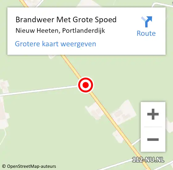 Locatie op kaart van de 112 melding: Brandweer Met Grote Spoed Naar Nieuw Heeten, Portlanderdijk op 1 juni 2015 12:59