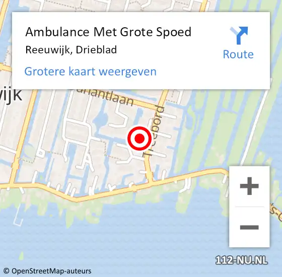 Locatie op kaart van de 112 melding: Ambulance Met Grote Spoed Naar Reeuwijk, Drieblad op 1 juni 2015 13:04