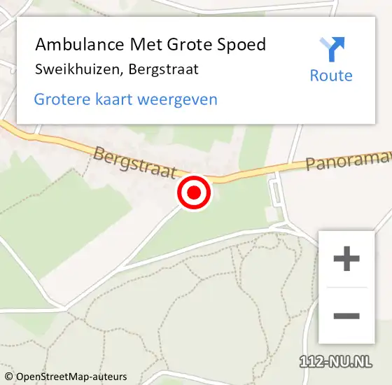 Locatie op kaart van de 112 melding: Ambulance Met Grote Spoed Naar Sweikhuizen, Bergstraat op 9 november 2013 13:19