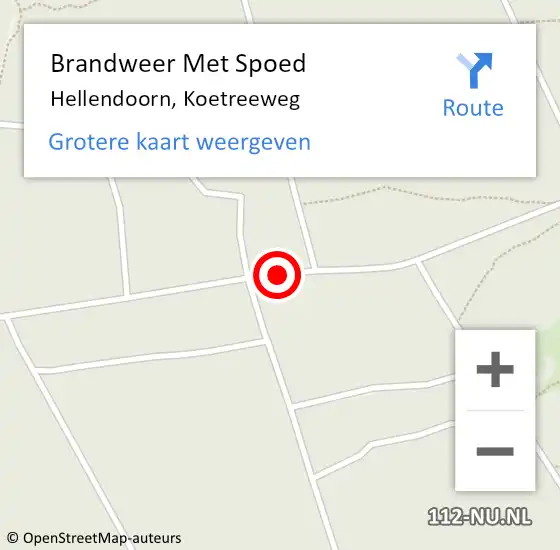 Locatie op kaart van de 112 melding: Brandweer Met Spoed Naar Hellendoorn, Koetreeweg op 1 juni 2015 15:27
