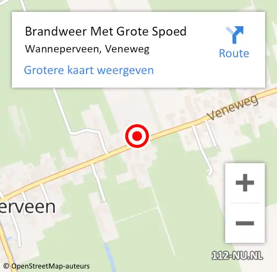 Locatie op kaart van de 112 melding: Brandweer Met Grote Spoed Naar Wanneperveen, Veneweg op 1 juni 2015 15:31