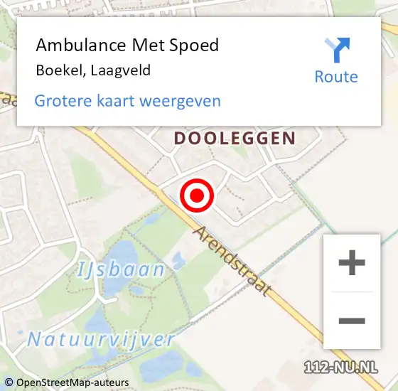 Locatie op kaart van de 112 melding: Ambulance Met Spoed Naar Boekel, Laagveld op 9 november 2013 13:31