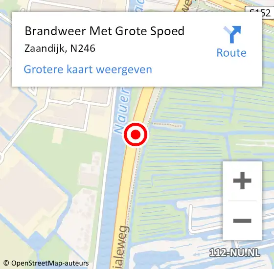 Locatie op kaart van de 112 melding: Brandweer Met Grote Spoed Naar Zaandijk, N246 op 1 juni 2015 16:42