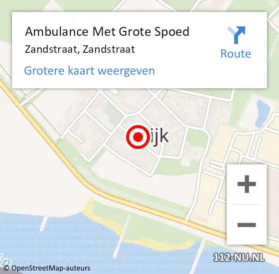 Locatie op kaart van de 112 melding: Ambulance Met Grote Spoed Naar Spijk Gld, Zandstraat op 1 juni 2015 16:46