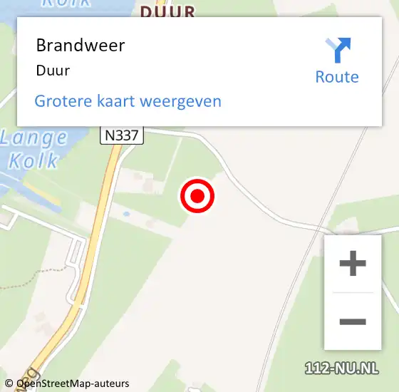 Locatie op kaart van de 112 melding: Brandweer Duur op 1 juni 2015 17:50