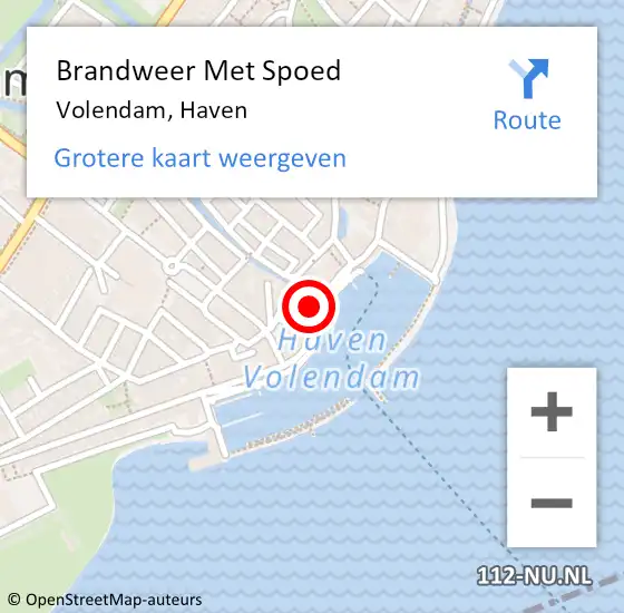 Locatie op kaart van de 112 melding: Brandweer Met Spoed Naar Volendam, Haven op 1 juni 2015 18:17