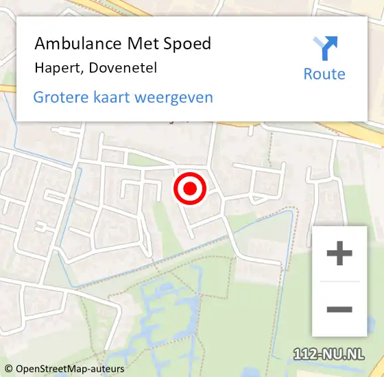 Locatie op kaart van de 112 melding: Ambulance Met Spoed Naar Hapert, Dovenetel op 1 juni 2015 19:08