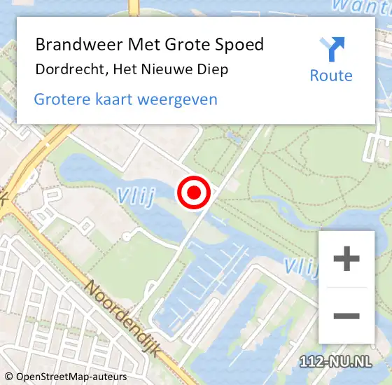 Locatie op kaart van de 112 melding: Brandweer Met Grote Spoed Naar Dordrecht, Het Nieuwe Diep op 9 november 2013 14:04