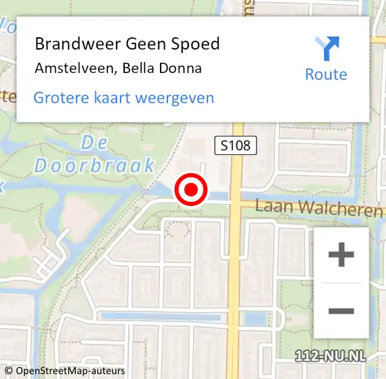 Locatie op kaart van de 112 melding: Brandweer Geen Spoed Naar Amstelveen, Bella Donna op 1 juni 2015 21:44