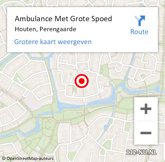 Locatie op kaart van de 112 melding: Ambulance Met Grote Spoed Naar Houten, Perengaarde op 9 november 2013 14:23