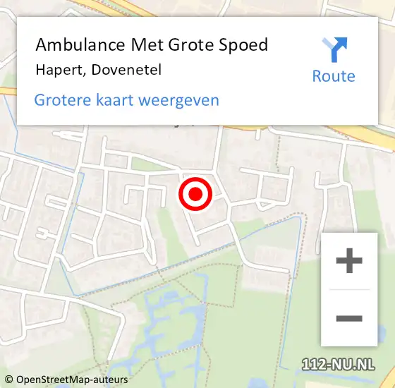 Locatie op kaart van de 112 melding: Ambulance Met Grote Spoed Naar Hapert, Dovenetel op 2 juni 2015 03:50