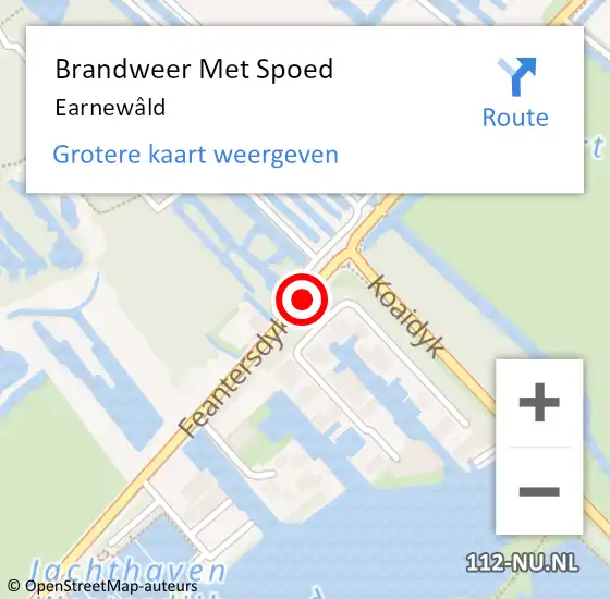 Locatie op kaart van de 112 melding: Brandweer Met Spoed Naar Earnewâld op 9 november 2013 14:35