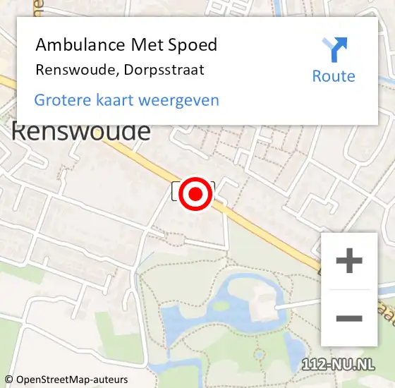 Locatie op kaart van de 112 melding: Ambulance Met Spoed Naar Renswoude, Dorpsstraat op 9 november 2013 14:48