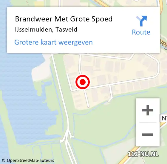 Locatie op kaart van de 112 melding: Brandweer Met Grote Spoed Naar IJsselmuiden, Tasveld op 2 juni 2015 09:50