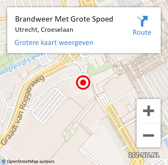 Locatie op kaart van de 112 melding: Brandweer Met Grote Spoed Naar Utrecht, Croeselaan op 2 juni 2015 10:54