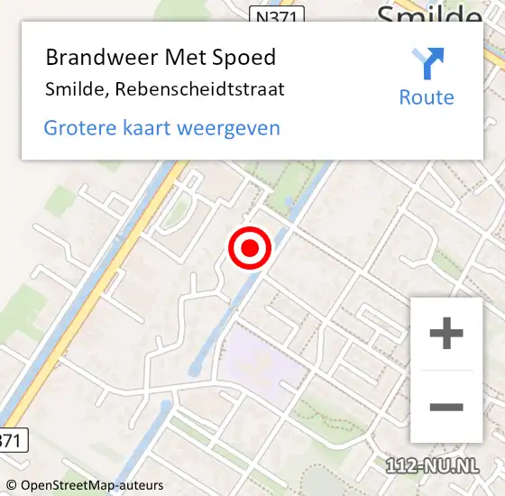 Locatie op kaart van de 112 melding: Brandweer Met Spoed Naar Smilde, Rebenscheidtstraat op 2 juni 2015 12:22