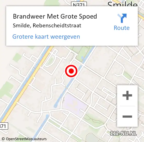 Locatie op kaart van de 112 melding: Brandweer Met Grote Spoed Naar Smilde, Rebenscheidtstraat op 2 juni 2015 12:31