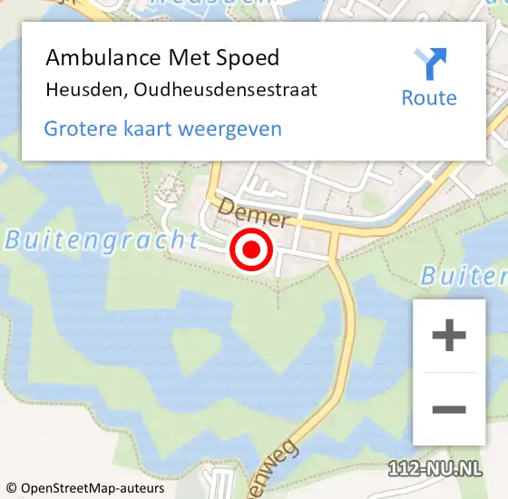 Locatie op kaart van de 112 melding: Ambulance Met Spoed Naar Heusden, Oudheusdensestraat op 2 juni 2015 13:33