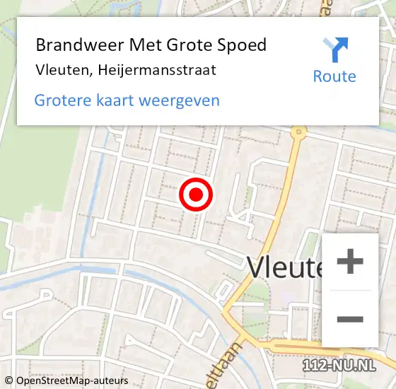 Locatie op kaart van de 112 melding: Brandweer Met Grote Spoed Naar Vleuten, Heijermansstraat op 2 juni 2015 16:00