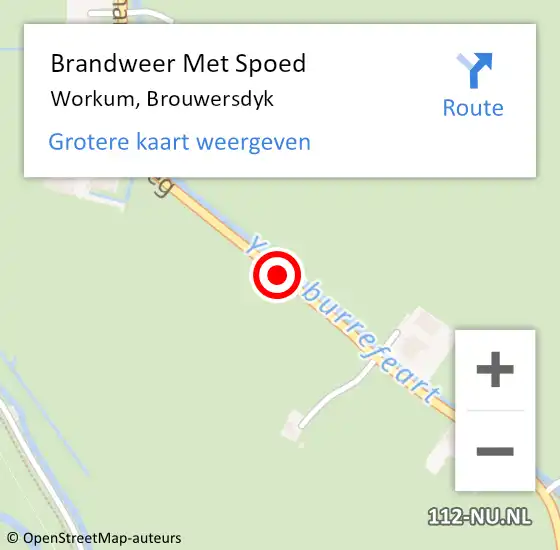 Locatie op kaart van de 112 melding: Brandweer Met Spoed Naar Workum, Brouwersdyk op 2 juni 2015 17:41