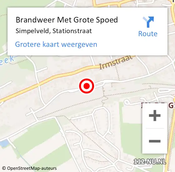 Locatie op kaart van de 112 melding: Brandweer Met Grote Spoed Naar Simpelveld, Stationstraat op 2 juni 2015 19:38