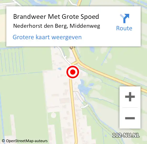 Locatie op kaart van de 112 melding: Brandweer Met Grote Spoed Naar Nederhorst den Berg, Middenweg op 2 juni 2015 19:47